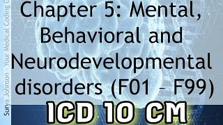 ICD10CM  Chapter Specific Coding Guidelines  5 MENTAL BEHAVIORAL NEURODEVELOPMENTAL DISORDERS [upl. by Siraval237]