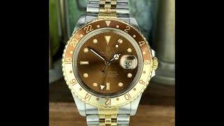 1991 Vintage Rolex 16713 GMTMaster 2 Tone Gold amp Steel Unpolished Rootbeer [upl. by Amsirak567]