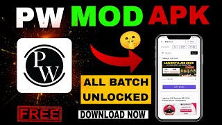 PW ALL BATCHES FREE 🔥  PW MOD APK DOWNLOAD LINK 🔗  physicswallah class11 jee jee2026 [upl. by Drisko]