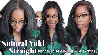 AFFORDABLE Textured Wig Yaki Straight DETAILED Wig Install Bye Bye Knots Precut Wig Klaiyi Hair [upl. by Netniuq]