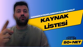 quotTYTde 80 ve Üzeri Netquot GARANTİ  Kaynak Listesi Hangi Kaynaklardan Çalışılmalı [upl. by Enahsed]