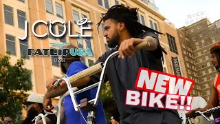 J COLE’S NEW DREAMVILLE BIKE Riding in HOUSTON Built by FATLIP USA BMX [upl. by Atirb]