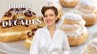 How to make 1950s Chocolate Eclairs and Cream Puffs  Dining Through The Decades Episode 6 Finale [upl. by Shreve]