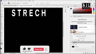 1MinutePhotoshopStretchTextEffectPhotoshopPhotoshopTutorialEasy [upl. by Fabiolas]