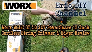 Worx WG163 GT 30 20V PowerShare 12 Inch Cordless String Trimmer amp Edger Review [upl. by Asilahs]