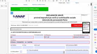 Completare DECLARATIA UNICA PFA SISTEM REAL pentru bonificatii 2019 [upl. by Gatian73]