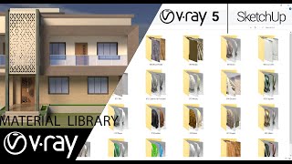 Free Vray 5 Materials Pack for Sketchup 2021  Vray Materials for Sketchup  pixologic interior [upl. by Katie]