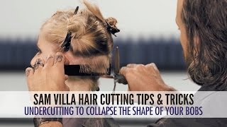 Undercut Technique To Collapse The Shape Of Your Bob Haircuts Cutting Difficult Hairlines [upl. by Erual]