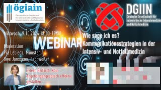 Webinar DGIIN amp ÖGIAIN Kommunikation in der Intensiv und Notfallmedizin [upl. by Akeber746]