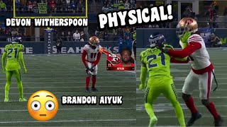 Brandon Aiyuk amp Deebo Samuel Vs Devon Witherspoon 😳🔥 49ers Vs Seahawks 2023 WR Vs CB [upl. by Aneehsirk]