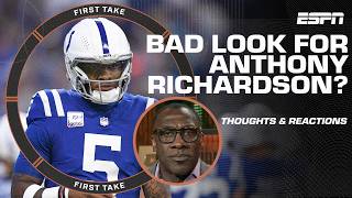 HORRIBLE LOOK 😤 Shannon Sharpe CANT BELIEVE that Anthony Richardson tapped out 🗣️  First Take [upl. by Dranyer877]