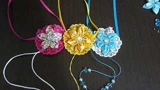 Diy Tiaras en tela para el cabelloHermosas flores de Tela Satinada o Raso [upl. by Attevaj844]