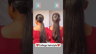 ❤️ college hairstyle 😍 trending short hairstyle subscribe [upl. by Inaoj]