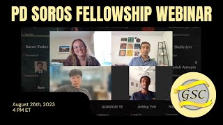 PD Soros Fellowship Goldwater Scholars Discuss Applying amp the PD Soros Community [upl. by Enomad]