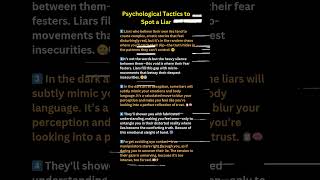 41 Psychological Tatics to spot a liar psychology motivation shorts fyp quotes [upl. by Notnirb]