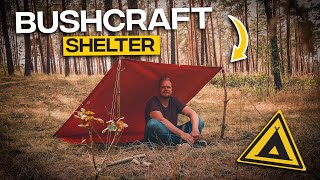 Bushcraft Shelter mit Baumarktplane bauen  Tom Siesing [upl. by Sy330]