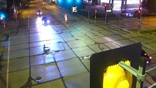 HORROR Wisconsin Airhead On A Dirt Bike Runs Red Light amp Crashes Into A Car [upl. by Idmann]