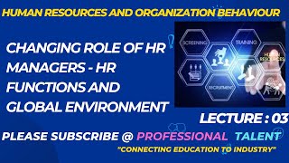 Changing role of HR managers  HR functions and Global Environment H R and Organization behavior [upl. by Tilden129]