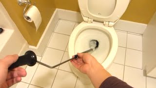 How To Use a Toilet Snake Properly  Clogged Blocked Toilet Repair using Toilet Auger [upl. by Hanschen935]