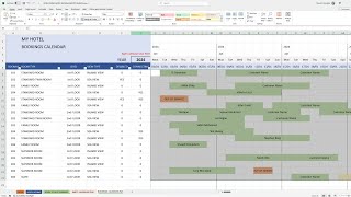 Hotel and Hotel Apartments Bookings Registry Calendar Excel Google Sheets Spreadsheet FULL TUTORIAL [upl. by Simpkins]