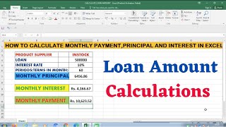 How to Calculate Interest Principal and Monthly Payments on a Loan in Excel [upl. by Ahsekyt]