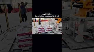 Load 130kg bagged products palletized factory palletizer machine roboticpalletizer [upl. by Eirelav]