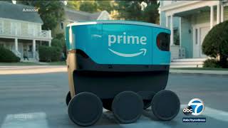 Amazon Scout The selfdriving robots now making deliveries in Irvine  ABC7 [upl. by Enelyam]