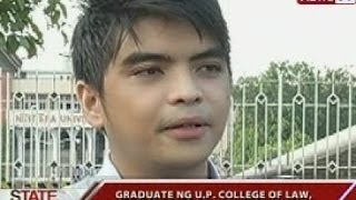 SONA Graduate ng UP College of Law topnotcher sa 2013 Bar Exam [upl. by Savitt]