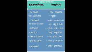 traduccion para patrones crochet Español Ingles [upl. by Aerdnwahs]