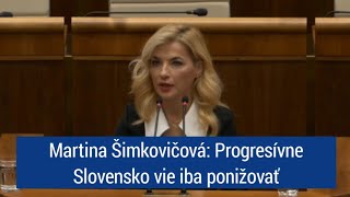 Martina Šimkovičová Progresívne Slovensko vie iba ponižovať [upl. by Barnaby]