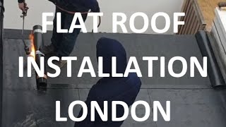 Flat Roof Installation London England  Torch on Felt Roofing [upl. by Anairotciv]