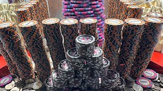 Jackpot Win  Wall of Poker Chips High Limit Coin Pusher [upl. by Aetnuahs]