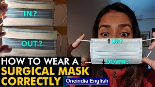 Wearing a surgical mask correctly  Which fold goes outside Watch  Oneindia News [upl. by Taimi104]