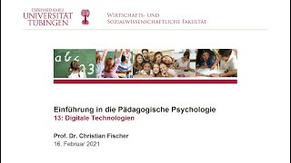 Einführung in die Pädagogische Psychologie  13  Digitale Technologien [upl. by Krebs]