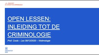 Open lessen UGent  Opleiding Criminologie  Inleiding tot de criminologie [upl. by Yrdnal]