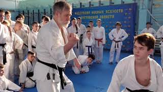 Kanku Sho Kata bunkai from Shihan Dormenko Andrey 8 Dan ISKF [upl. by Eylloh]