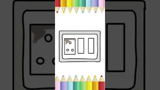 How to draw a switchboard of home drawing colouring art and crafts for kids kids art hub [upl. by Enneillij]