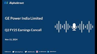 Ge Power India Ltd Q2 FY202425 Earnings Conference Call [upl. by Einegue]