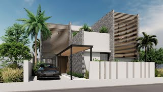 Sketchup House Design 25 12x20meter  Enscape Render [upl. by Anoel981]