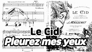 Pleurez mes yeux  Le Cid JMassenet Piano Accompaniment  karaoke [upl. by Myrilla]