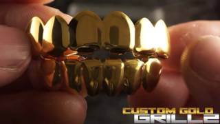 18k Gold 6 Tooth Premium Grills by Custom Gold Grillz [upl. by Eisset]