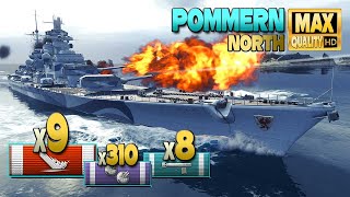 Battleship Pommern 9 ships destroyed  World of Warships [upl. by Watanabe]