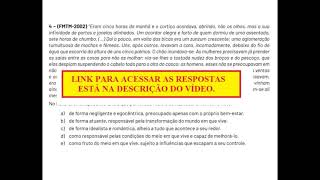 Questão PET  FMTM2002 Eram cinco horas da manhã e o cortiço acordava [upl. by Mcgraw]