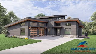 CONTEMPORARY HOUSE PLAN 94000354 WITH INTERIOR [upl. by Ellehcam]