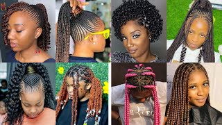 TOP 100 MISUKO YA NYWELE PAMBE AFRICAINE HAIR STYLE CURL HAIR STYLE BOX BRIDAL STYLE [upl. by Kos834]