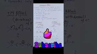 Mesomeric effectOrganic chemistryChemistry for neet jee IIT JAM htet STET exams [upl. by Stedman206]