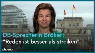 DBSprecherin Anja Bröker zum Tarifstreit mit der GdL [upl. by Annoda]