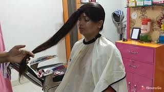 layers cutting for very long ampthik hair  pony style layer cutting step by step [upl. by Stalder249]