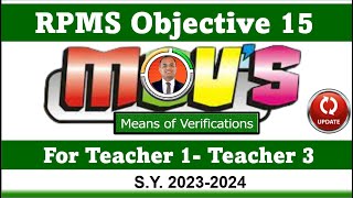 MOVs for RPMS Objective 15 for T1  T3 PLUS FACTOR II SY 20232024 [upl. by Skill451]