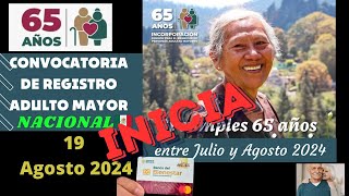 🚨¡QUE SIEMPRE SÍ👉 INICIA CONVOCATORIA DE REGISTROS💻PENSION DE LAS PERSONAS ADULTAS MAYORES 65👴📢🔴 [upl. by Ahsekat]